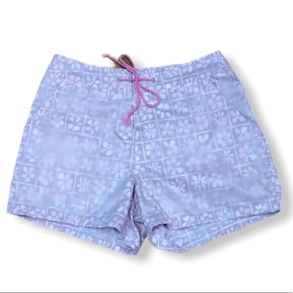 𝅺BLANC Noir Nylon Floral Swim Board Shorts Sz S - Picture 1 of 9
